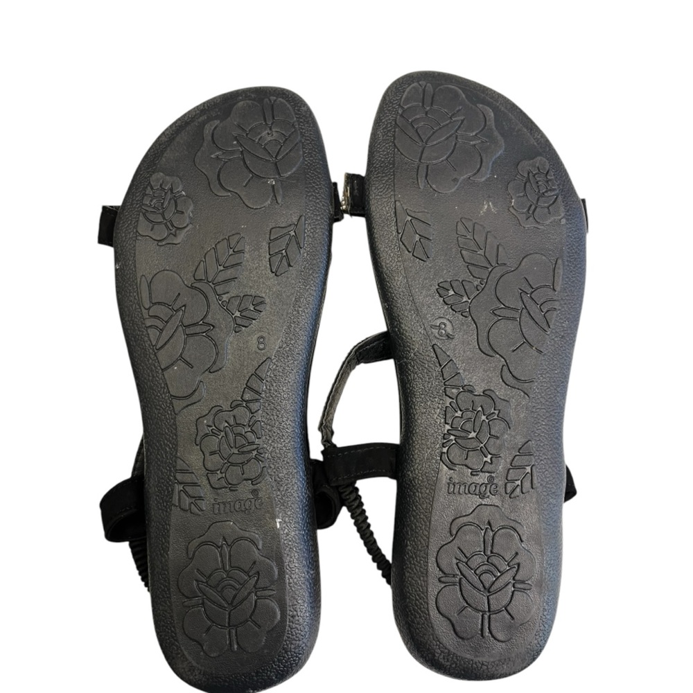 Image Extra Comort Cushioned  Bling Black Sandals. Gently Worn - Picture 5 of 5